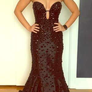 Jovani Black beaded Prom Gown